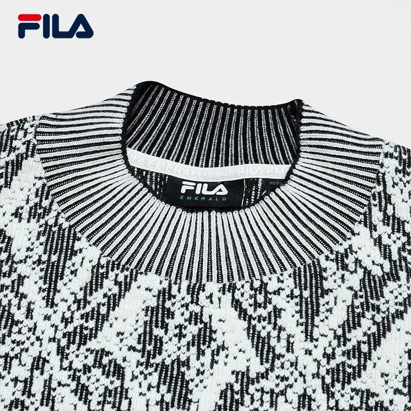 FILA CORE WHITE LINE EMERALD Women Pullover Sweater in Full Print