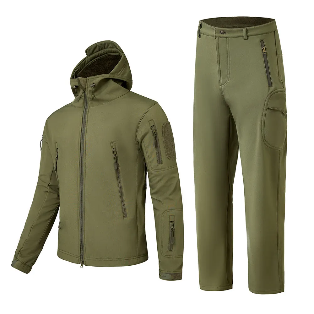 Fleece Soft Shell Jackets and Pants Tactical Suits Big Pocket