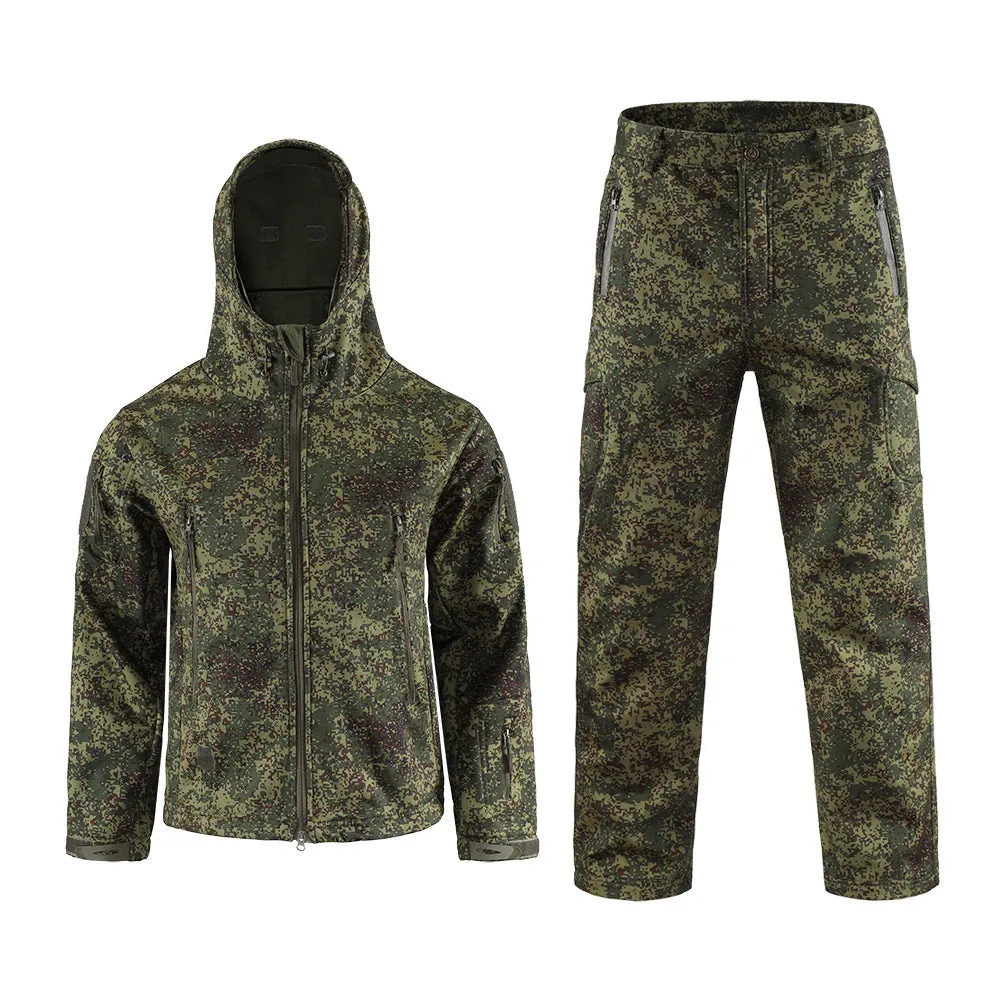 Fleece Soft Shell Jackets and Pants Tactical Suits Big Pocket