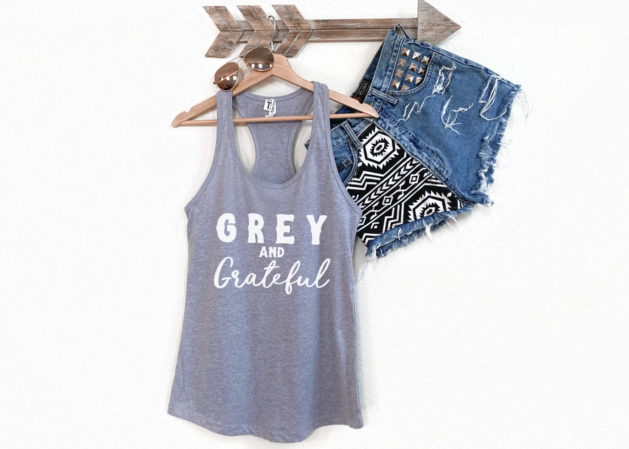 Grey & Grateful Racerback Tank