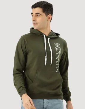 Infinite Olive Placement Typographic Printed Hooded