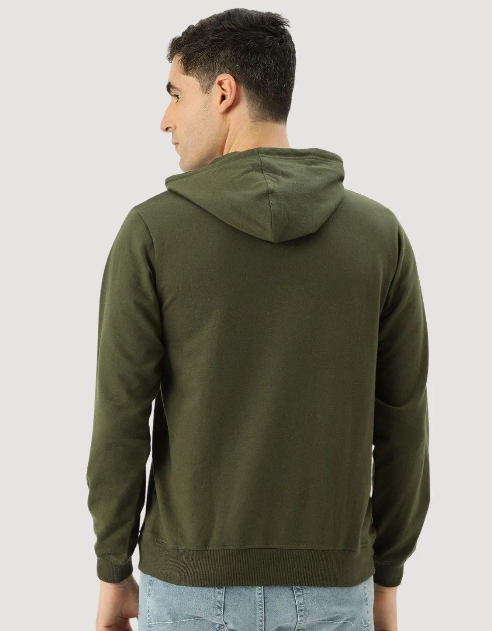 Infinite Olive Placement Typographic Printed Hooded