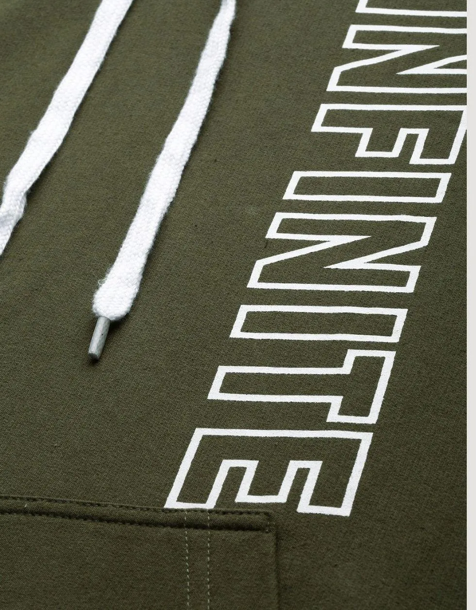 Infinite Olive Placement Typographic Printed Hooded