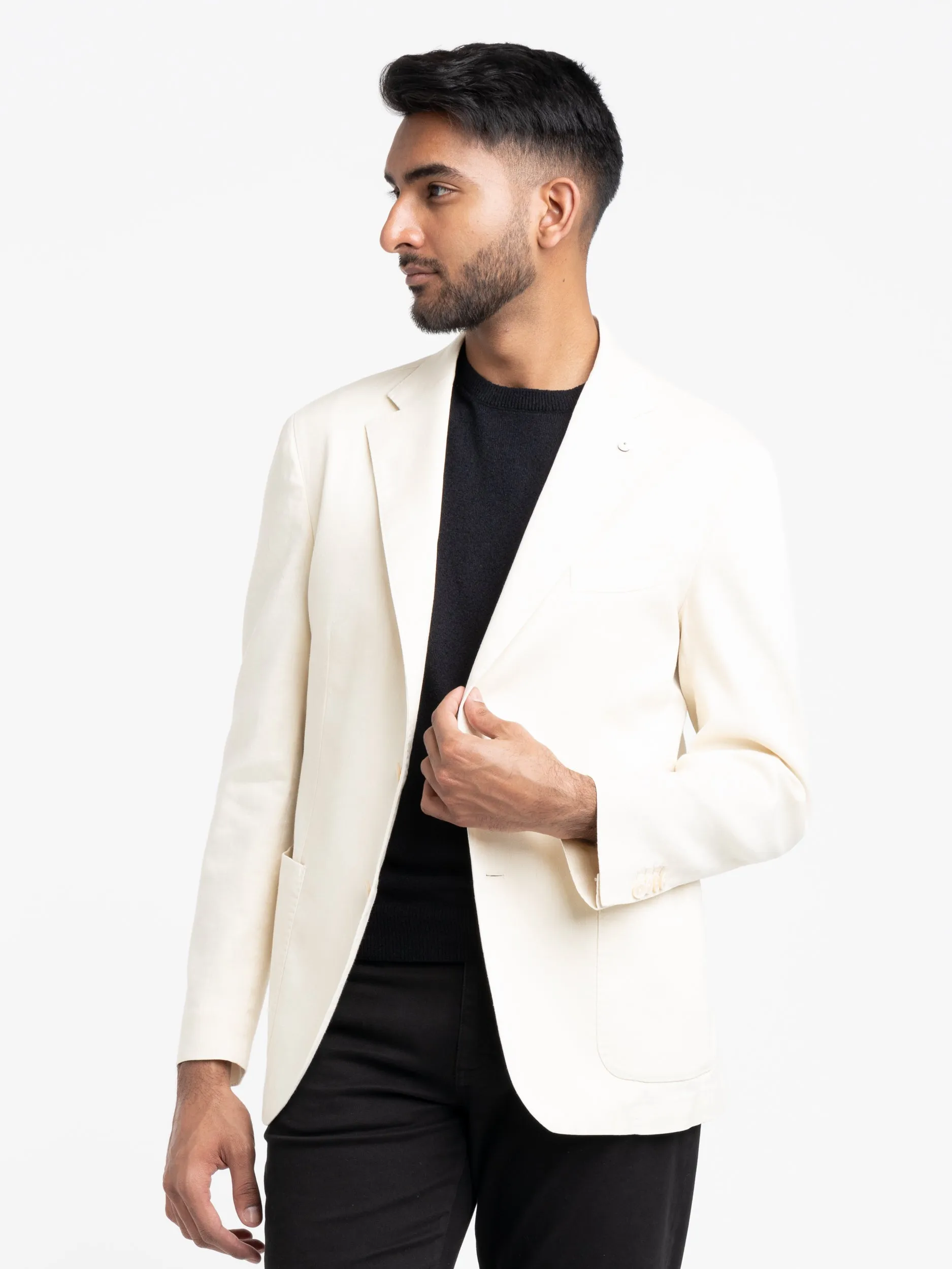 Ivory White Garment-Dyed Jack Sport Jacket