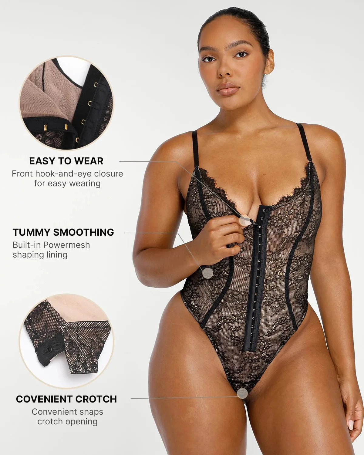 Lace Glamour Flawless Fit Thong Bodysuit