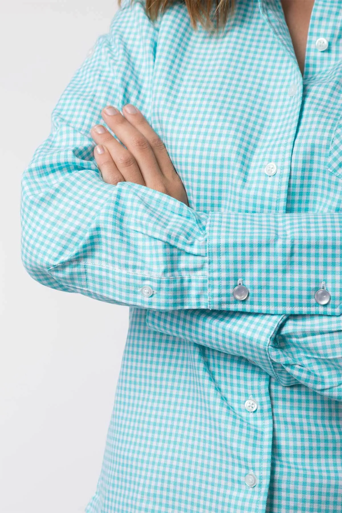 Ladies Hannah Country Check Shirt - Poppy Mint