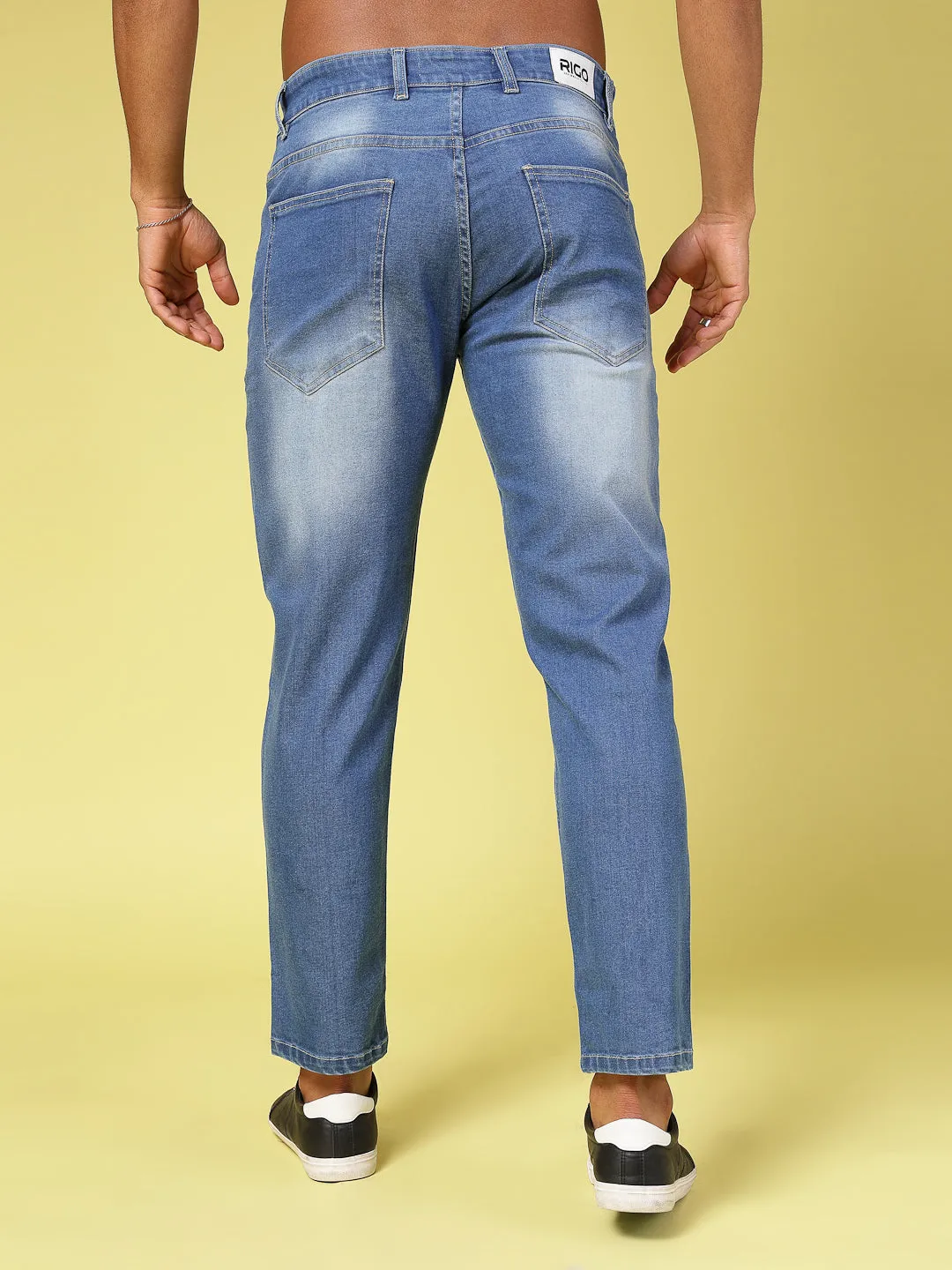 Lightly Faded Tapered Jeans