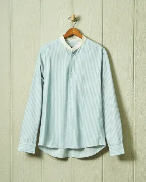 Livingston Band Collar Shirt in Antique Stripe