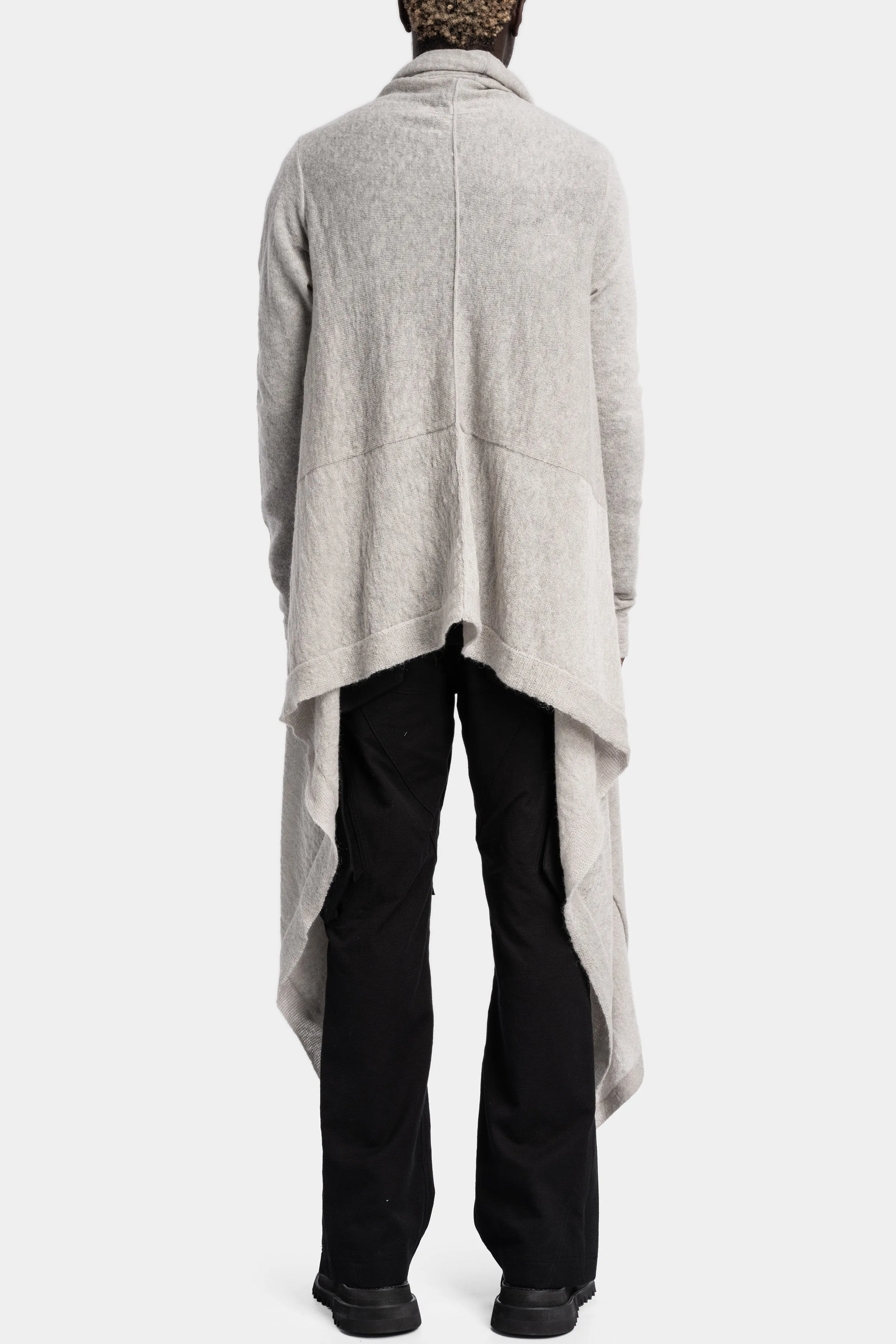 Long wool blend cardigan, Plaster