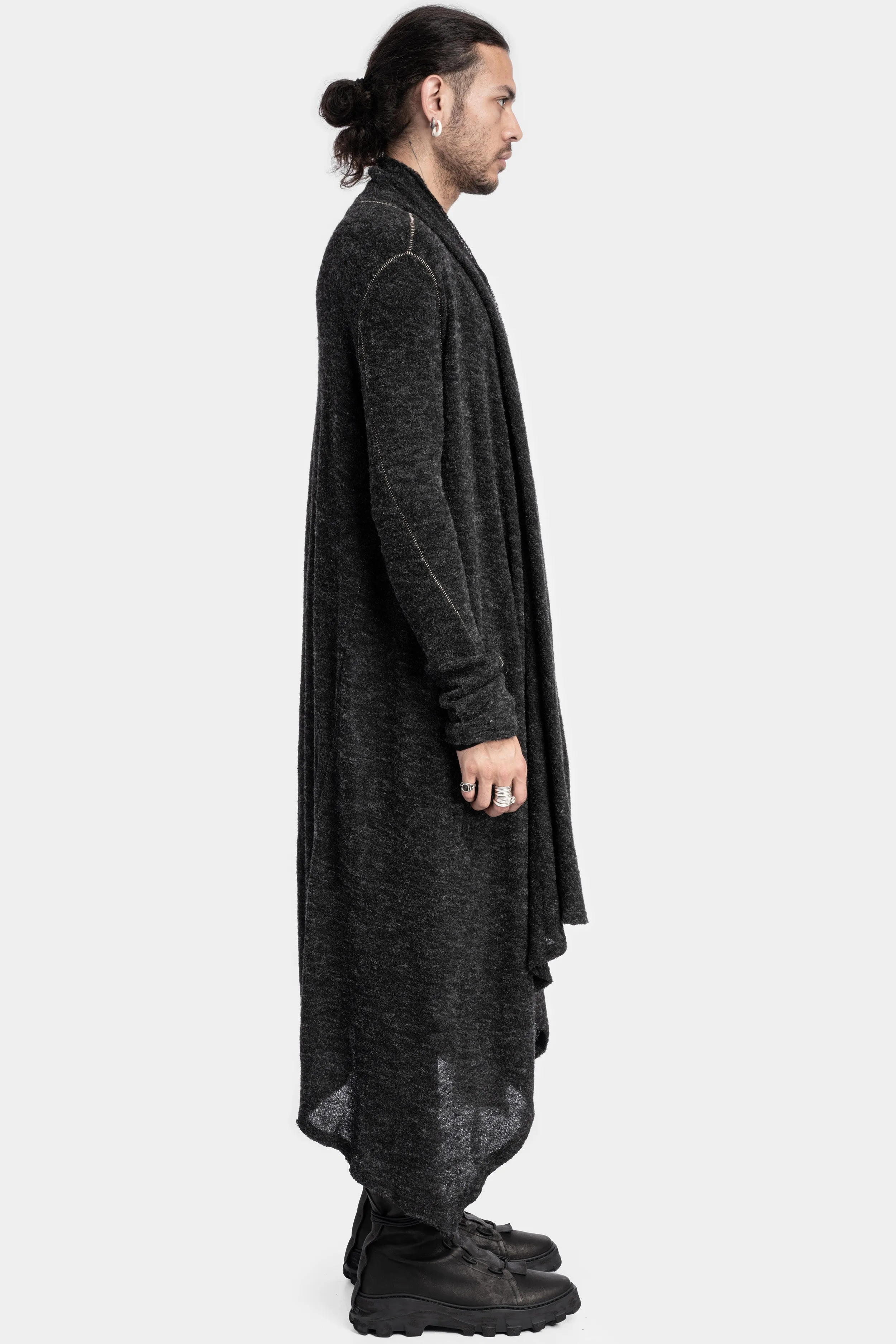 Long wool blend cardigan