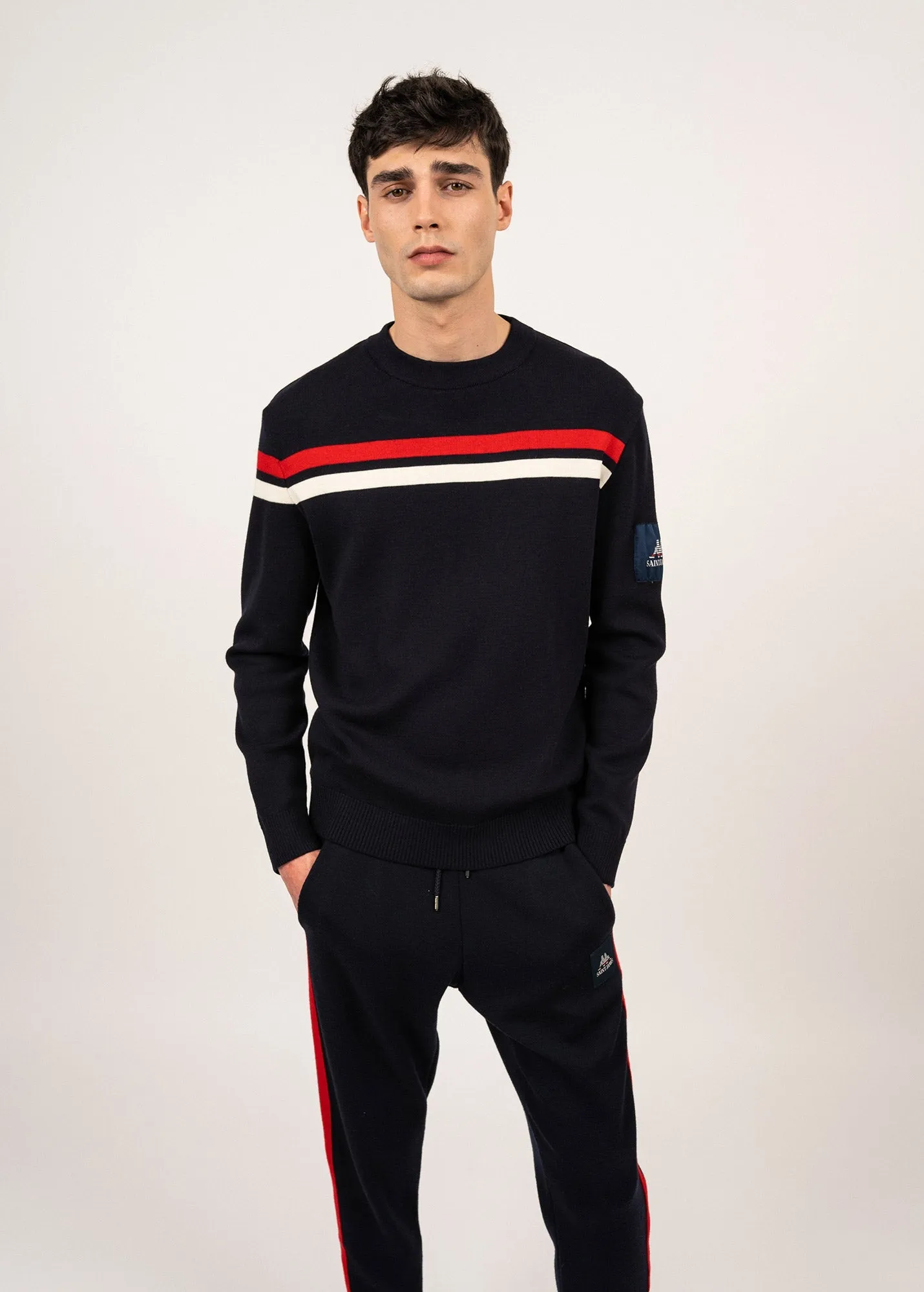 Malherbe wool jumper - SAINT JAMES x Kappa (NAVY/ECUME/TULIPE)