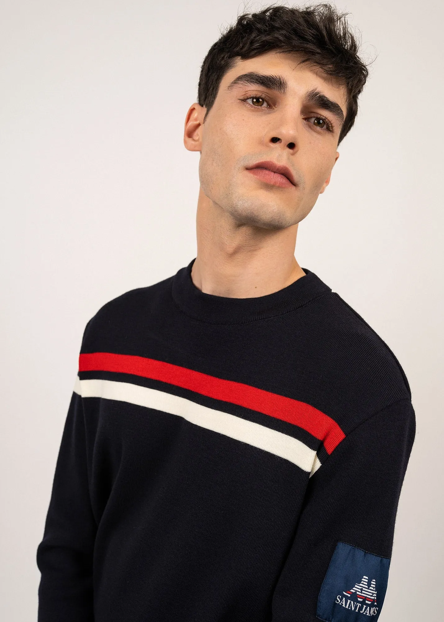 Malherbe wool jumper - SAINT JAMES x Kappa (NAVY/ECUME/TULIPE)