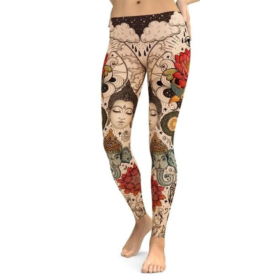 Mandala Printed High Waist Yoga Pants