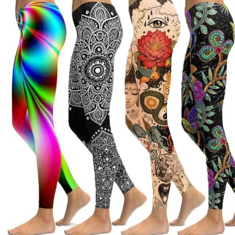 Mandala Printed High Waist Yoga Pants