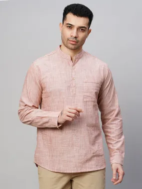 Men's Brick Cotton Regular Fit Kurta Shirt