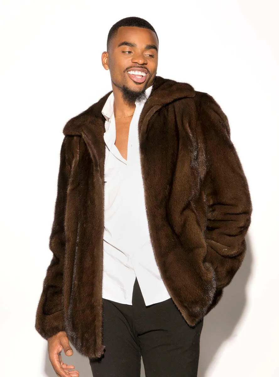 Men's Female Mink Fur Bomber Jacket