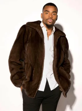 Men's Female Mink Fur Bomber Jacket