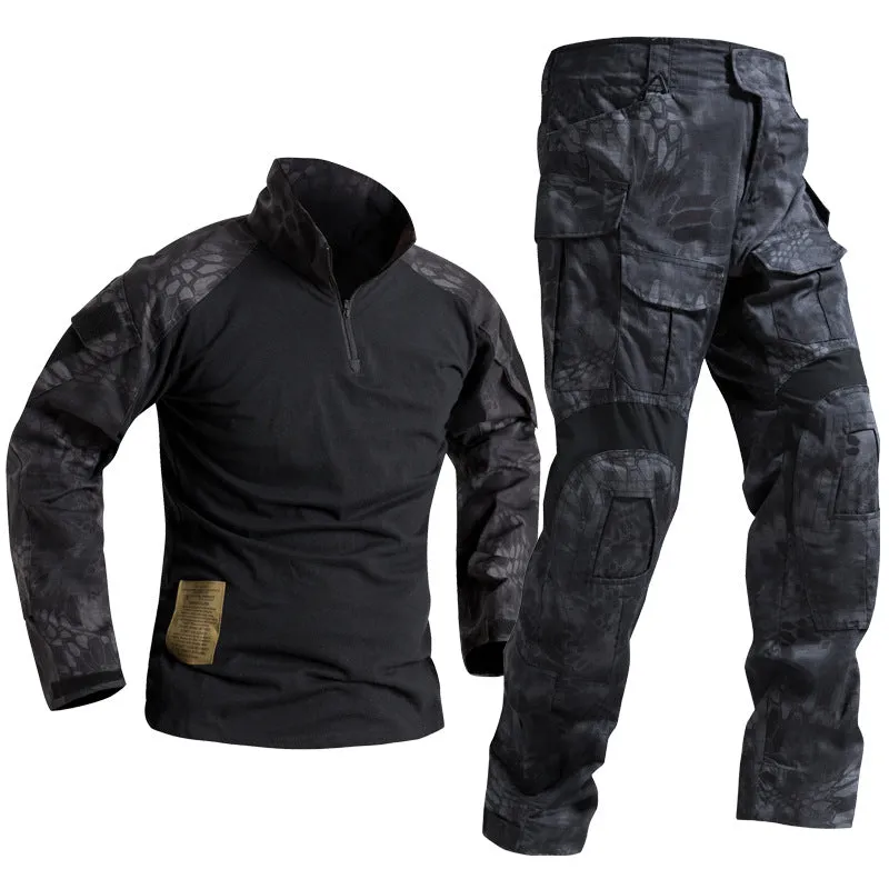 Men's Military Style T-shirt and Pants Suits Outdoor Tactical Suits Security Uniform