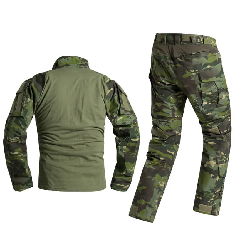 Men's Military Style T-shirt and Pants Suits Outdoor Tactical Suits Security Uniform