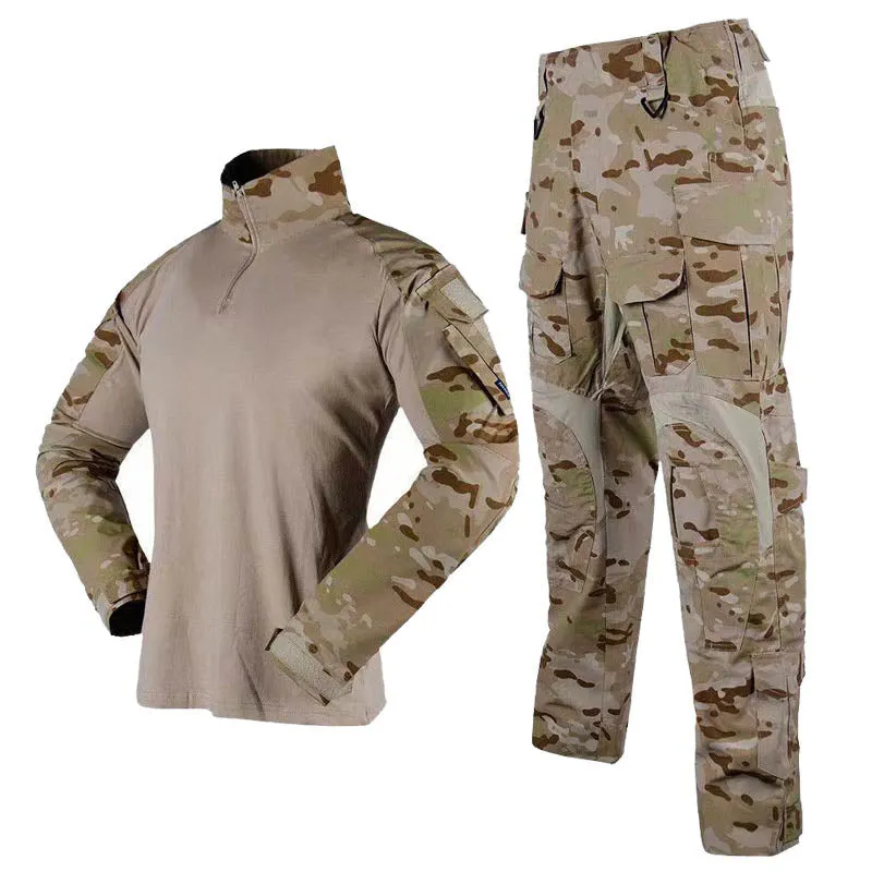 Men's Military Style T-shirt and Pants Suits Outdoor Tactical Suits Security Uniform