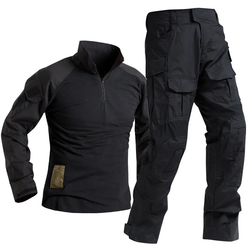 Men's Military Style T-shirt and Pants Suits Outdoor Tactical Suits Security Uniform