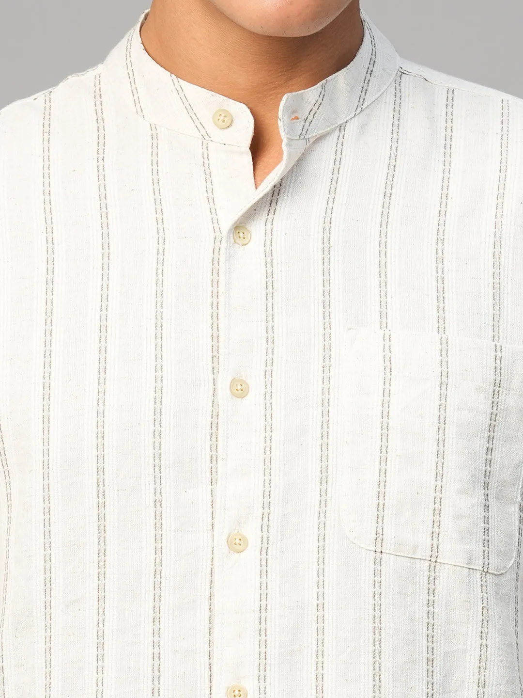 Men's Natural Cotton Linen Regular Fit Shirt