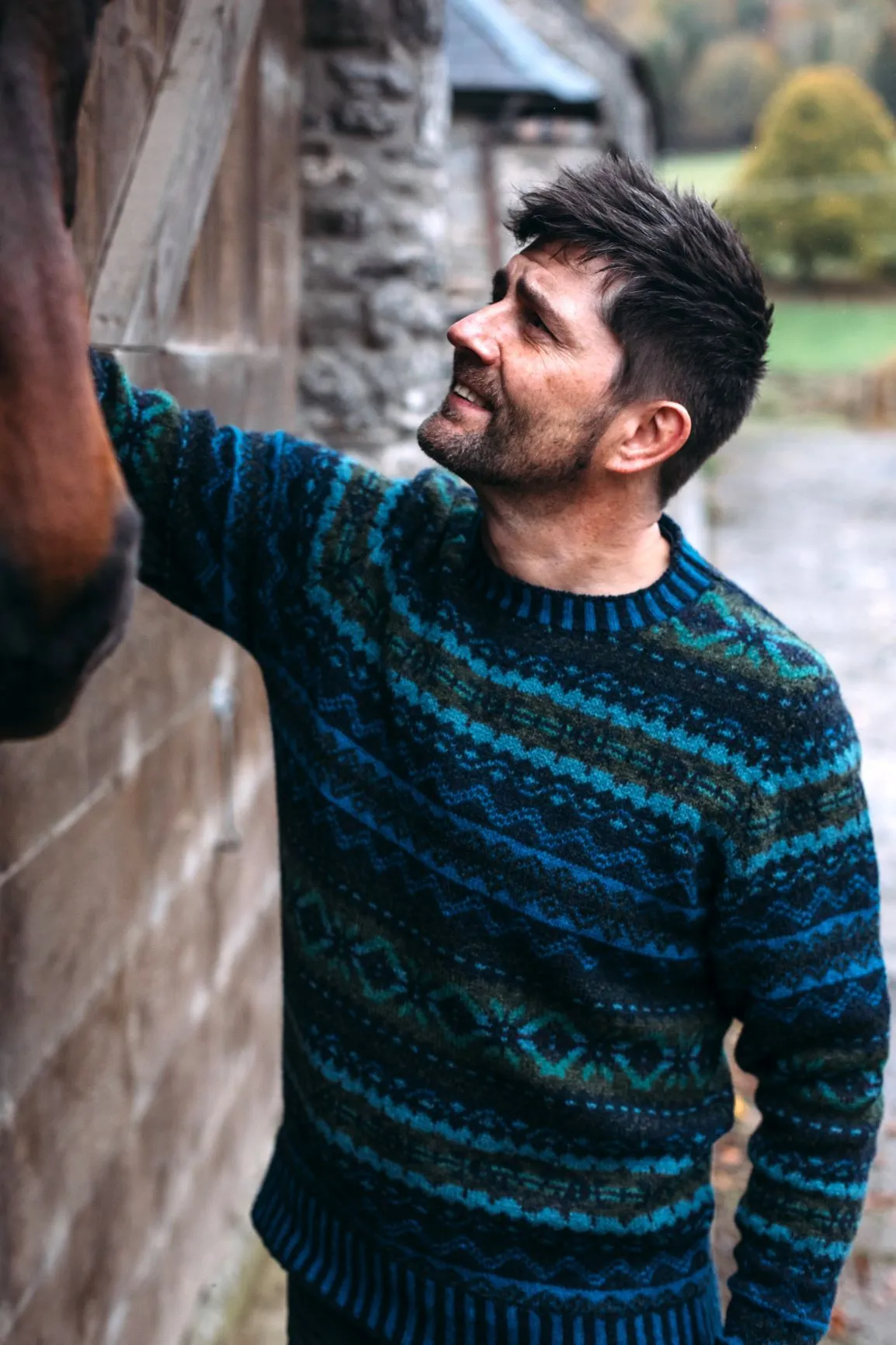 NEW Eribe Brodie Fair Isle Sweater in Kingfisher