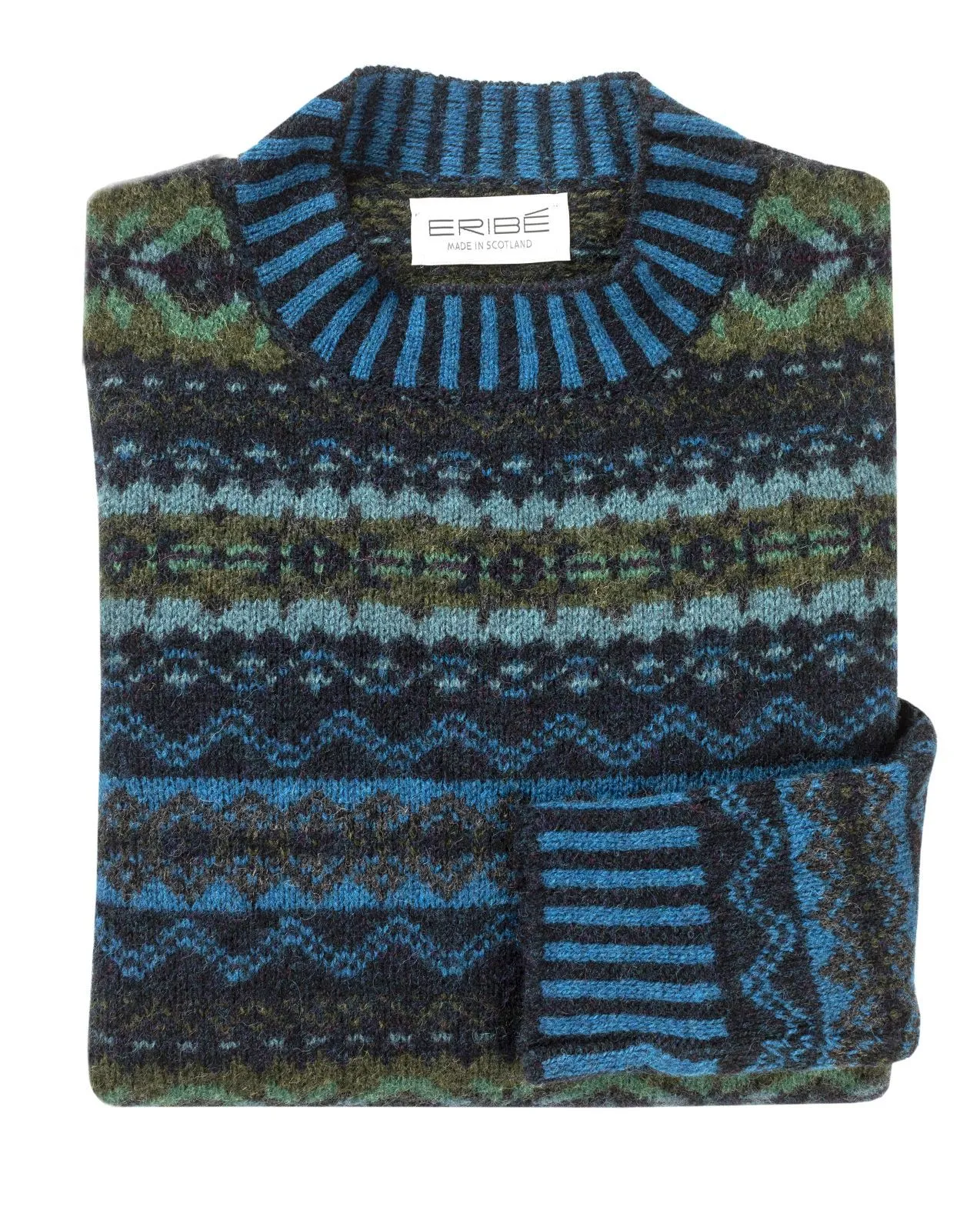 NEW Eribe Brodie Fair Isle Sweater in Kingfisher