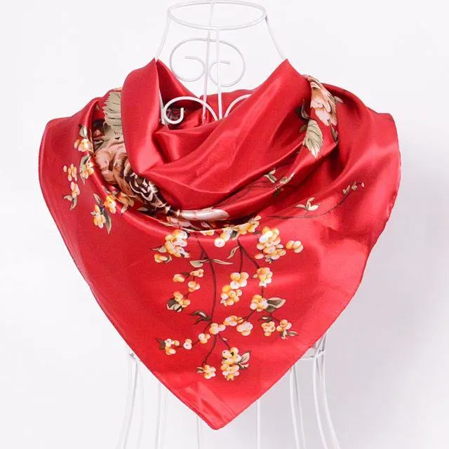 New Female Elegant Large Silk Scarf