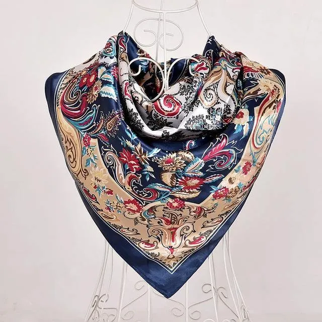 New Female Elegant Large Silk Scarf