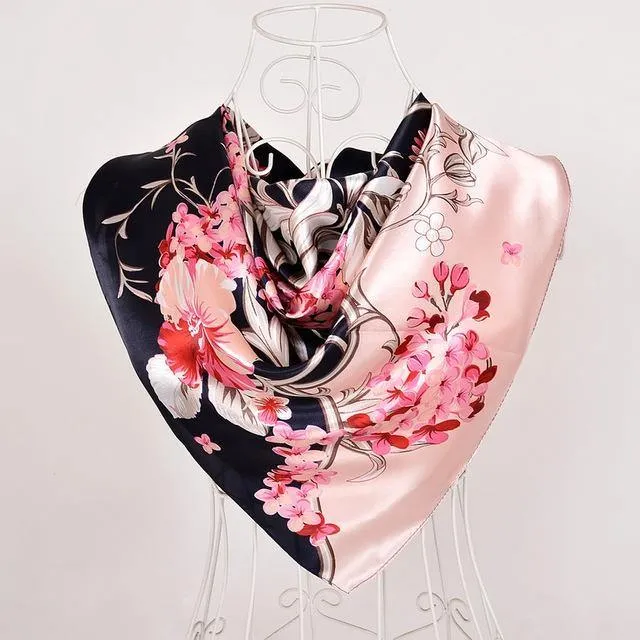 New Female Elegant Large Silk Scarf