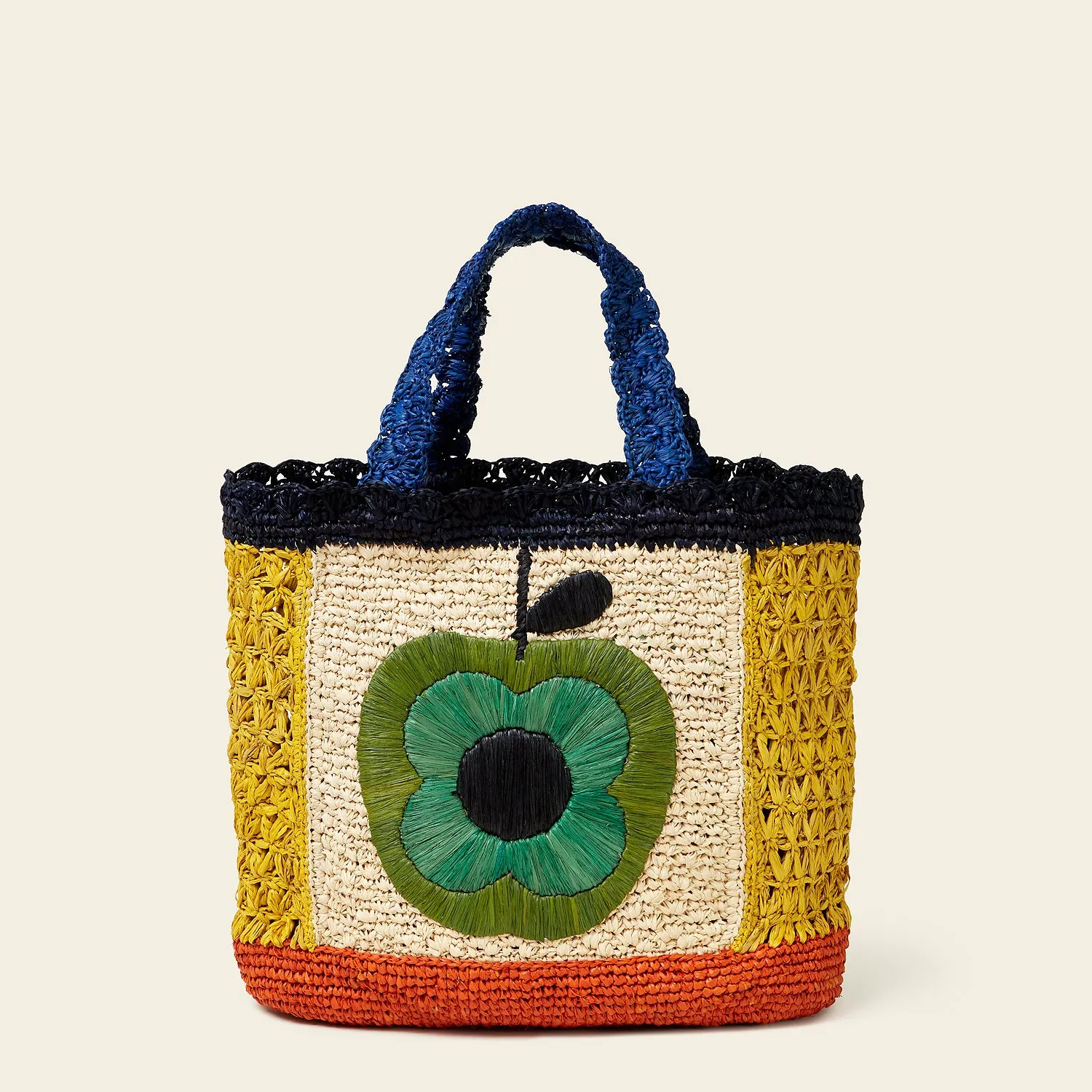 Raffia Basket Bag - Apple