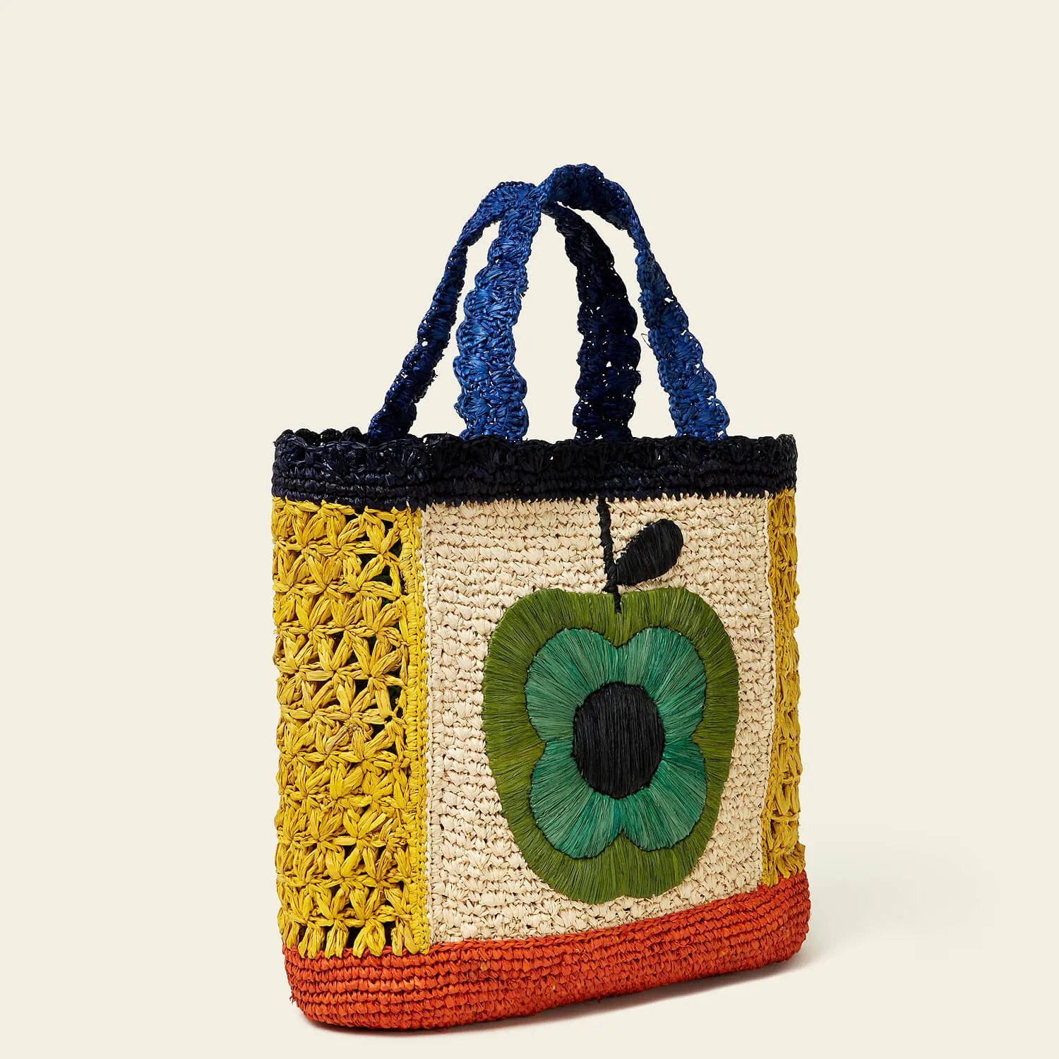 Raffia Basket Bag - Apple