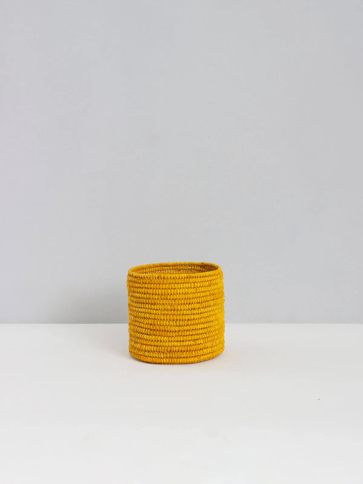 Raffia Storage Pots, Yellow