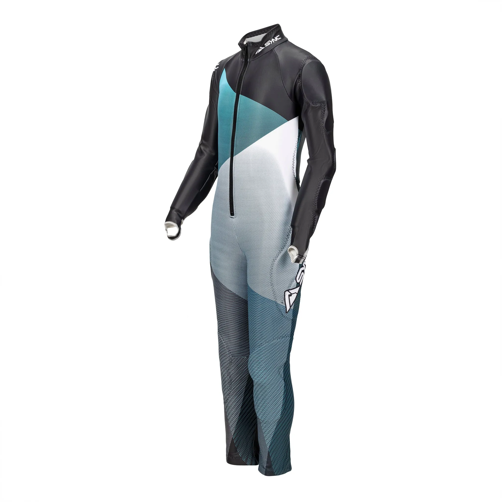 Sammi Kids Race Suit - Aqua/Black