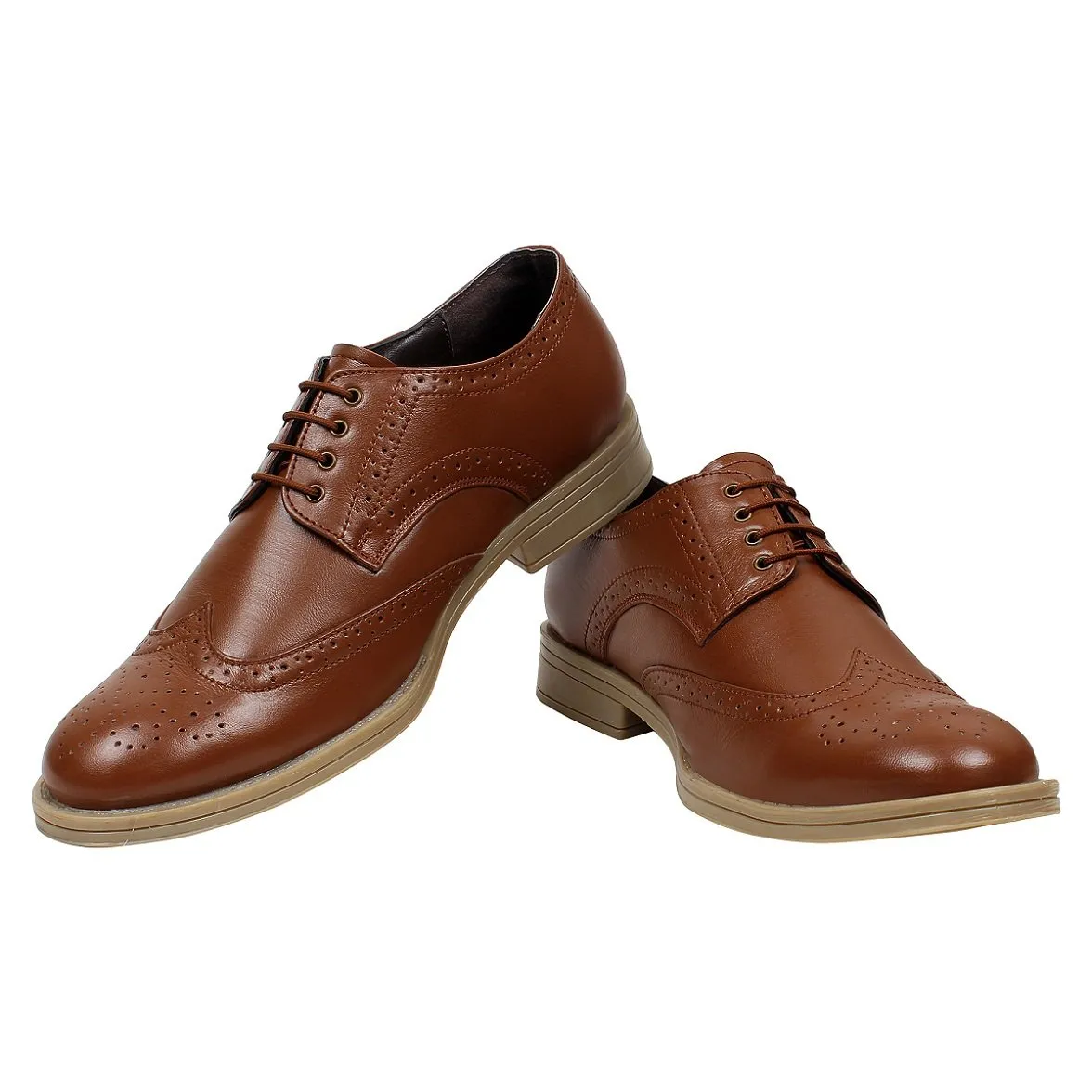 Tan Brogue Shoes For Men