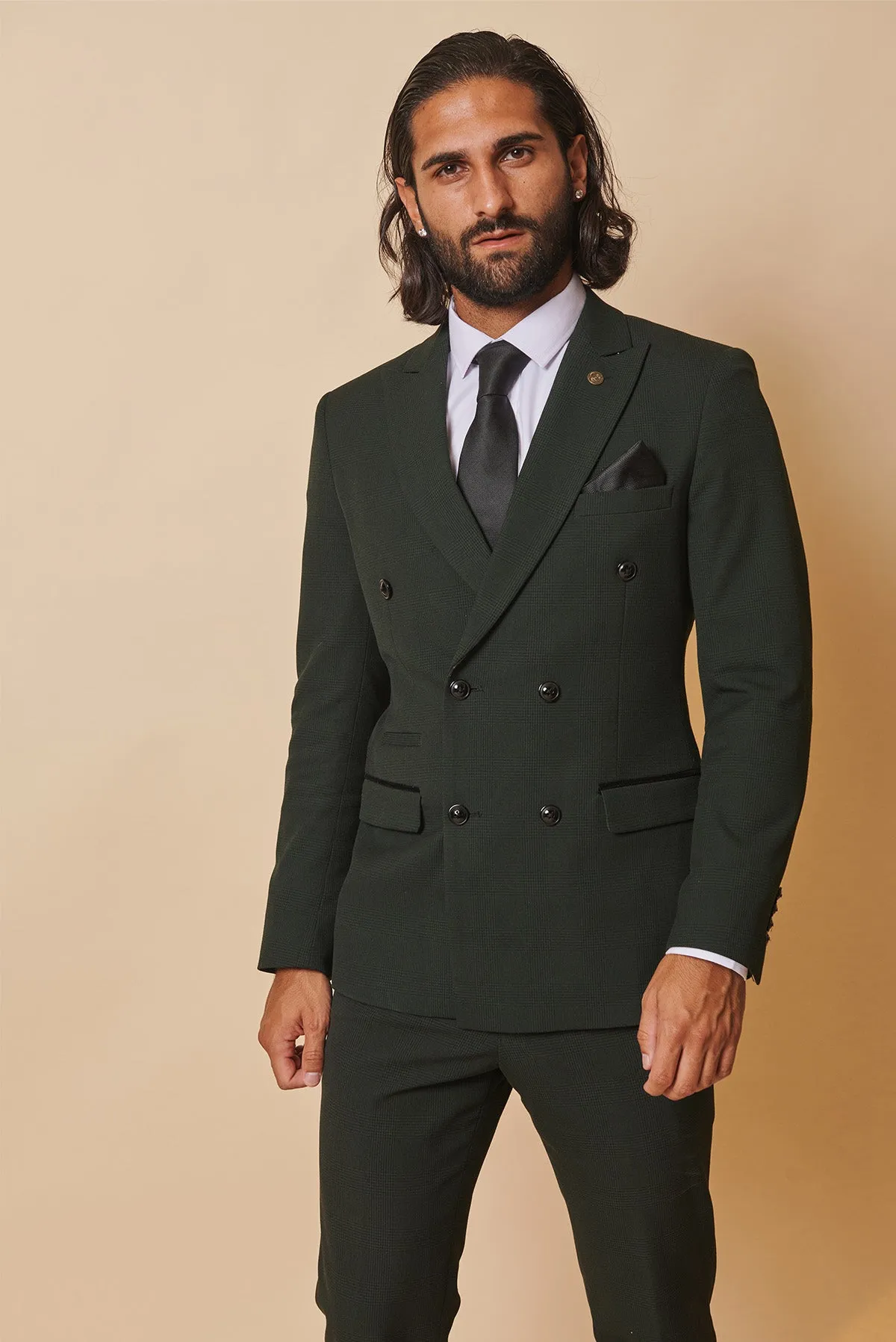 The WBA Collection - BROMLEY Olive Green Double Breasted Suit As Worn By Darnell Furlong