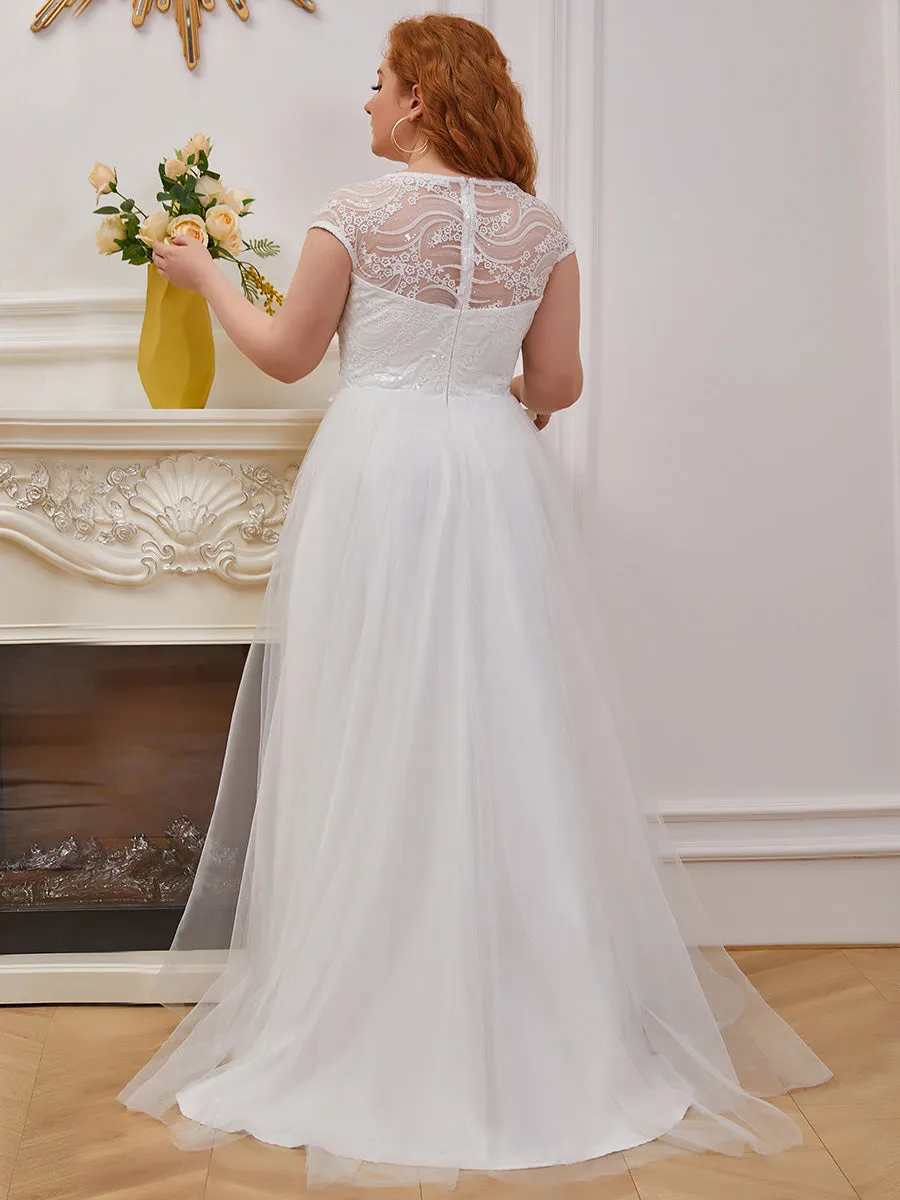 Trendy Deep V Neck Tulle Wholesale Wedding Dress