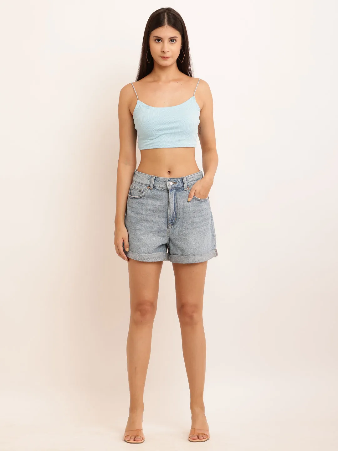 Women Distressed Denim Shorts