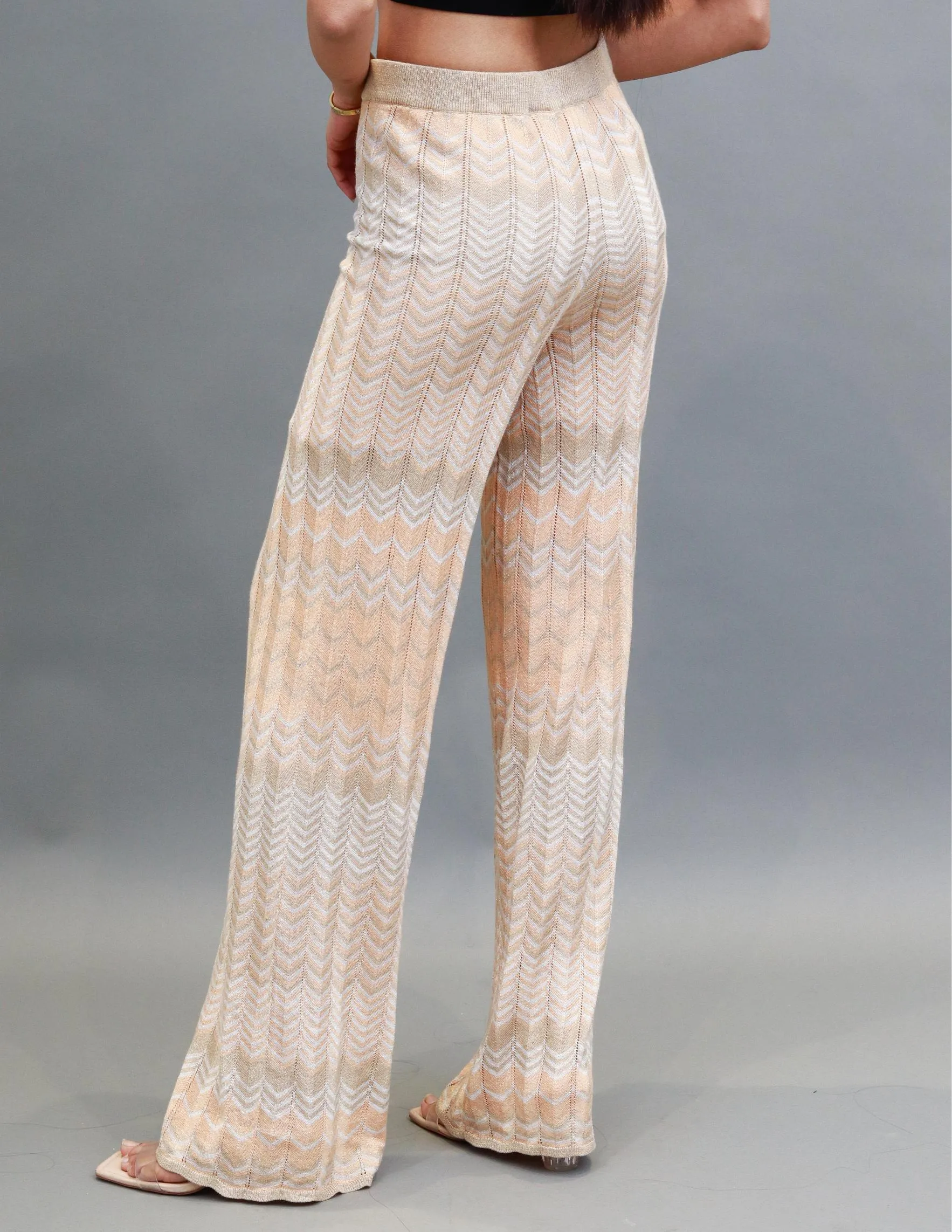 Women Gold Zigzag Trousers