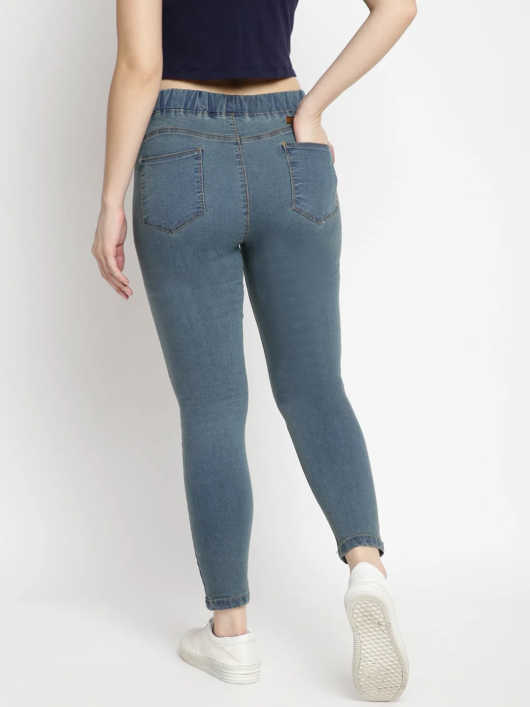 Women Khaki Tint Denim Jegging