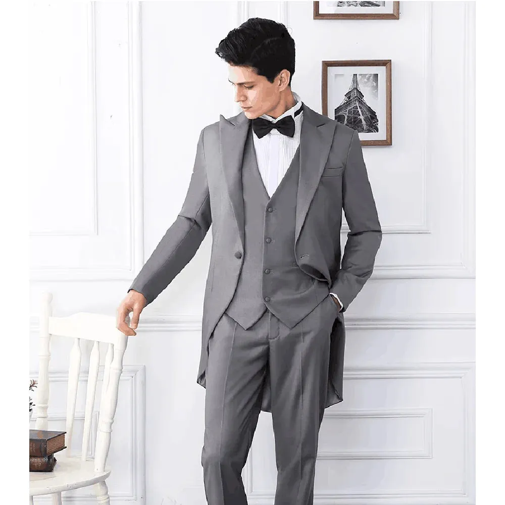 Xituodai 2024 New Arrival Black Flower Male Suit Slim Groom Tuxedo Casual Formal Wedding Suits For Men 3 Piece Set (Blazer Pants Vest)